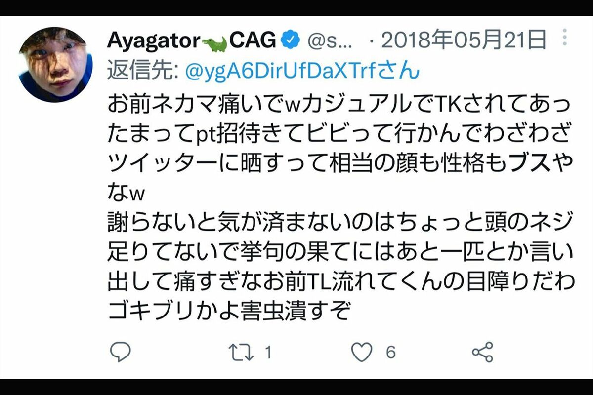 Ayagator　アヤゲーター　問題発言